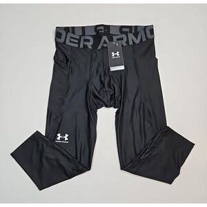 Under Armour HeatGear Black 3/4 Compression Leggings‎ Mens Size Large NWT